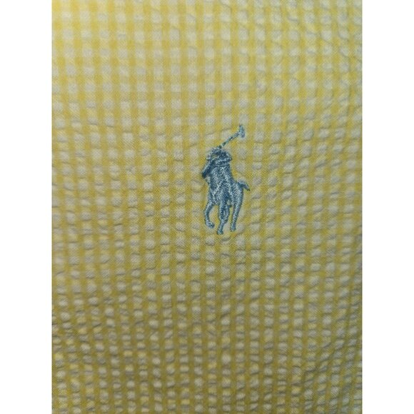 Ralph Lauren Blake Fit Classic Fit Yellow Check SS Shirt Medium Button-Down - Picture 6 of 7
